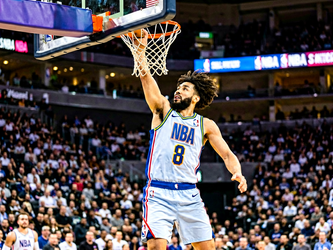 NBA篮球比赛中的精彩扣篮画面